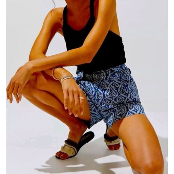 Anthropologie Kopal Shorts Blue Lotus Block Print Size Small $150.00 - Picture 6 of 9